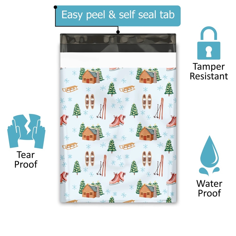 Christmas Snowfall Day Poly Mailers 10x13 Pack of 25 - Picture 5 of 9